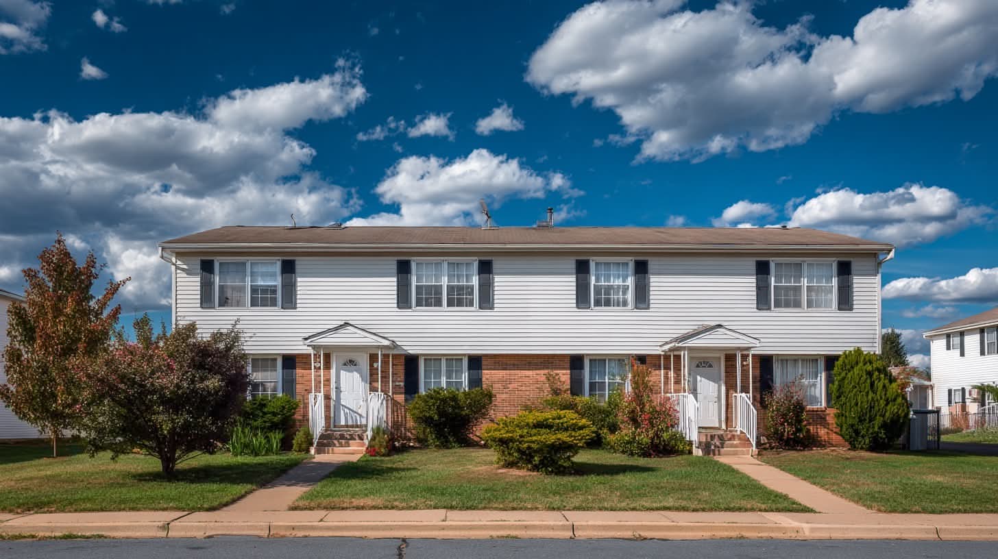 suburban-townhouse-with-blue-sky